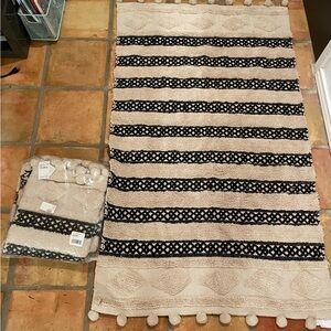2 Nordstrom Cream Textured Rugs